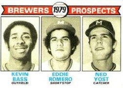 1979 Topps Baseball Cards      708     Kevin Bass/Eddie Romero/Ned Yost RC
